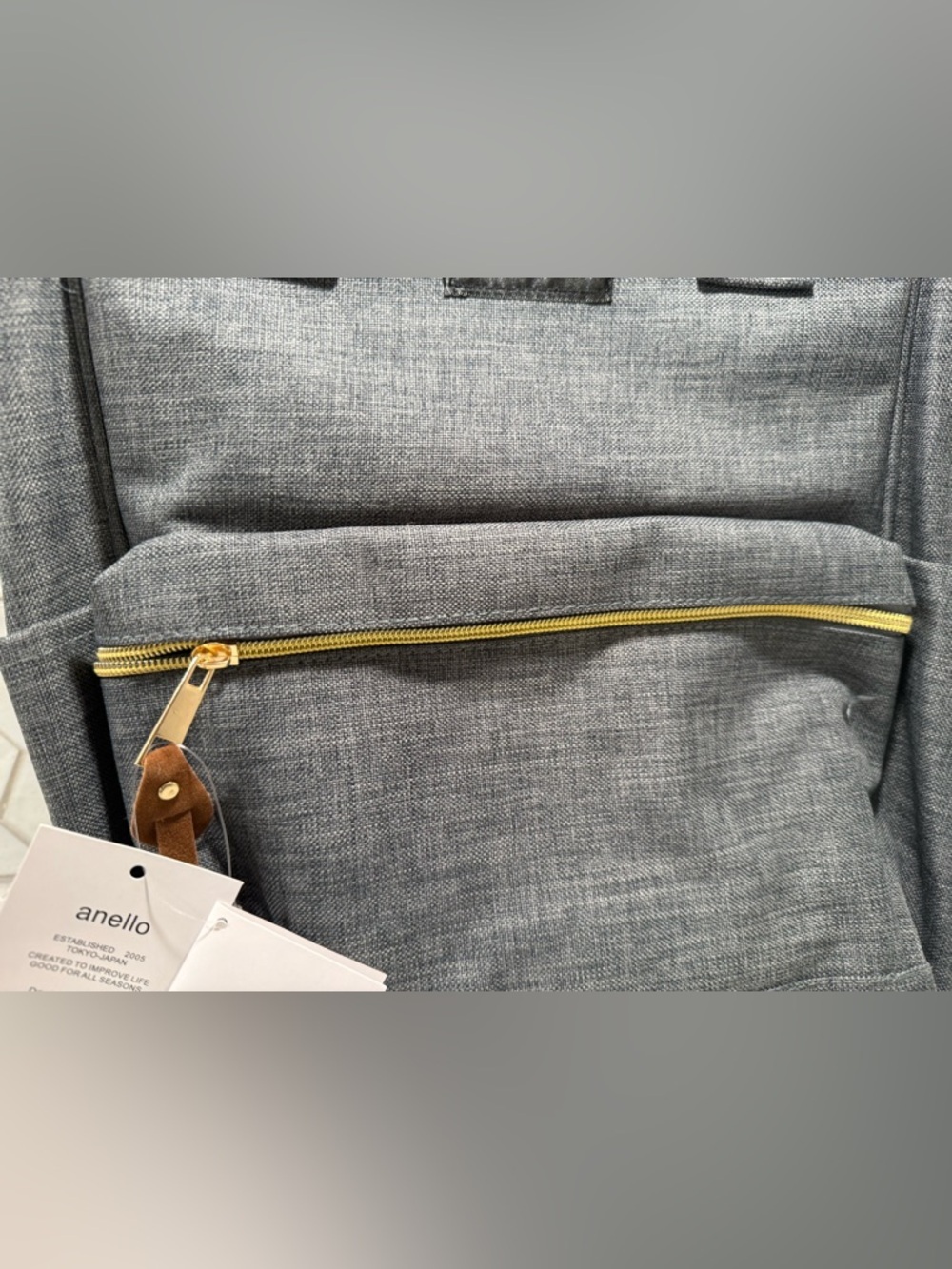 Authentic Anello Classic "Kuchigane" Backpack – Heather Grey NWT Wide Opening - Picture 3 of 11